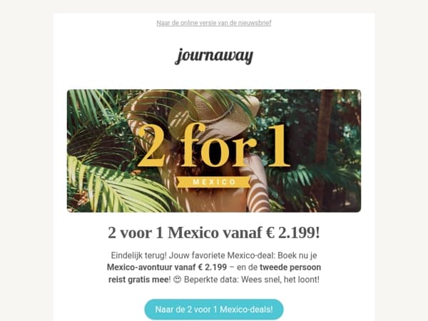 2 voor 1 Mexico vanaf € 2.199 🏖️