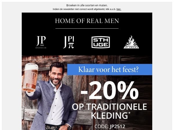 -20% op Traditionele kleding! Klaar voor Oktoberfest? 🎶