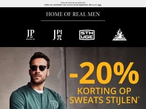  -20% op sweats – omdat je het verdient 💪