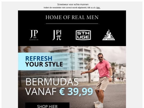 Korte broeken vanaf € 39,99. Perfect voor hete dagen