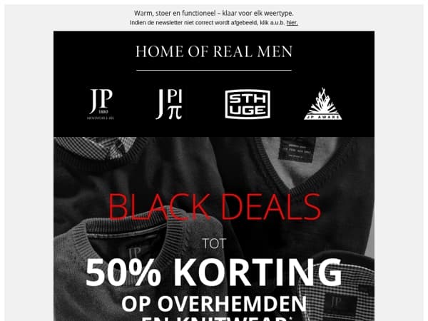 Tot 50% korting op overhemden en knitwear 🕶️
