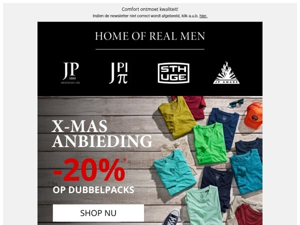 -20% korting op dubbelpacks. Dubbel is beter.