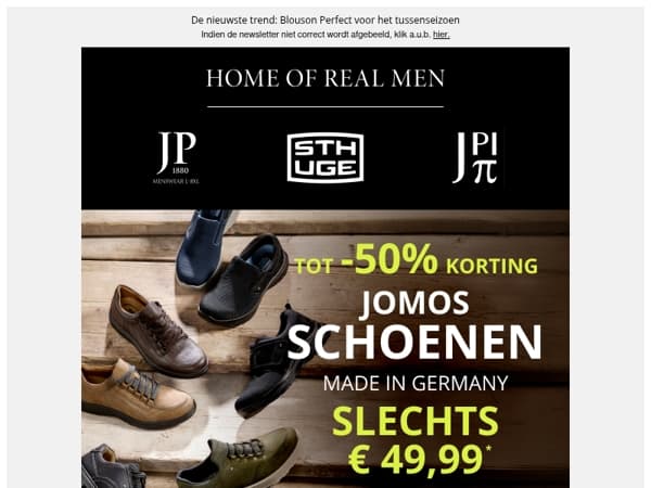 Schoenen slechts € 49,99 – beter wordt het niet!