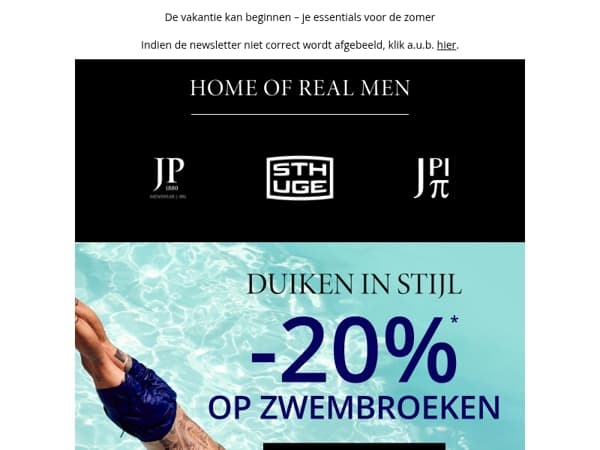 Laatste uitverkoop: 20% korting op zwembroeken! Alleen vandaag nog🌊