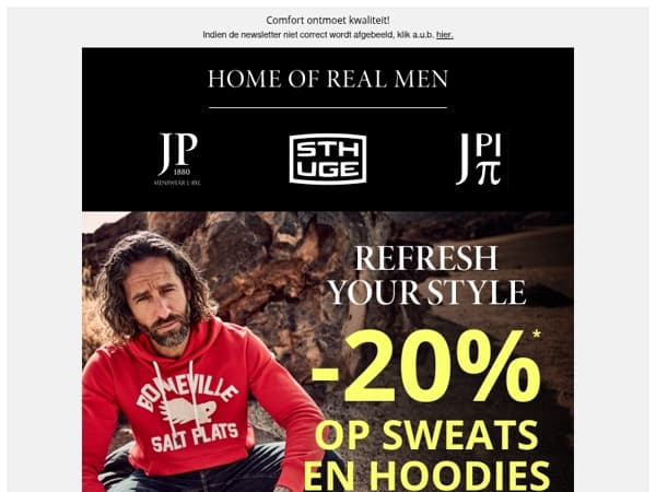 Refresh je style – 20% op hoodies & sweats
