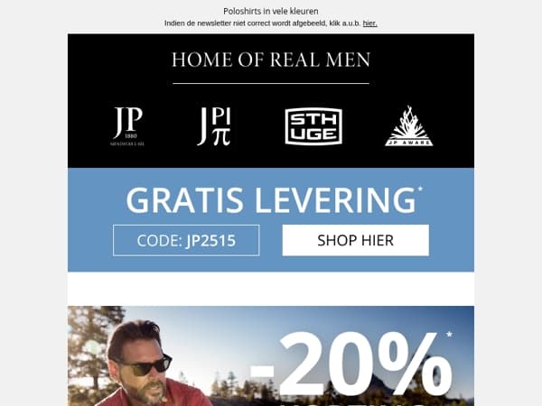 Gratis verzending + -20% op Jassen ⚡️