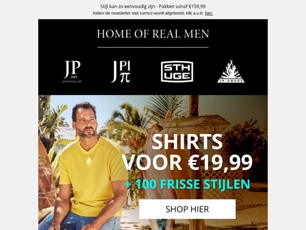 T-shirts voor €19,99 - meer dan 100 frisse stijlen!