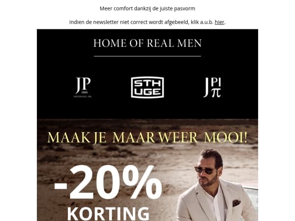 Laatste dag ⌛ 20% korting op pakken 🤵‍♂️