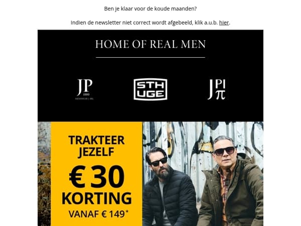 Bespaar €30. De herfst komt eraan. Jij ook?