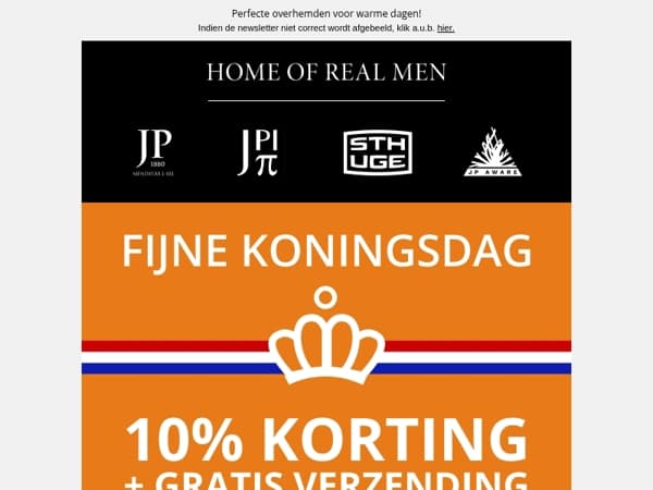 -10% + Gratis verzending! Fijne Koningsdag!