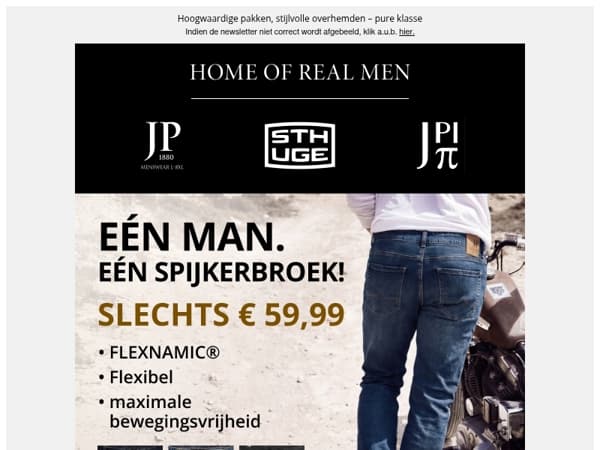 SLECHTS €59,99 👖 Eén man. Eén spijkerbroek.