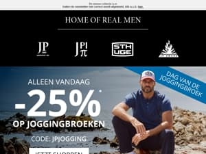  -25% op joggingbroeken 💥