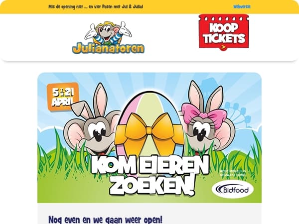 🎉 V.a. 5 april openen we weer!