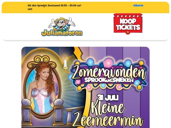 🧜‍♀️ De Kleine Zeemeermin schittert op 31 juli in het Jul & Julia Theater!