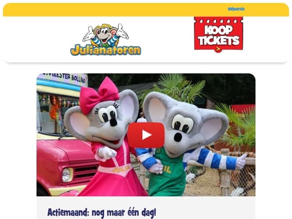 Nog één dag! Scoor tickets met de hoogste korting 🎟️