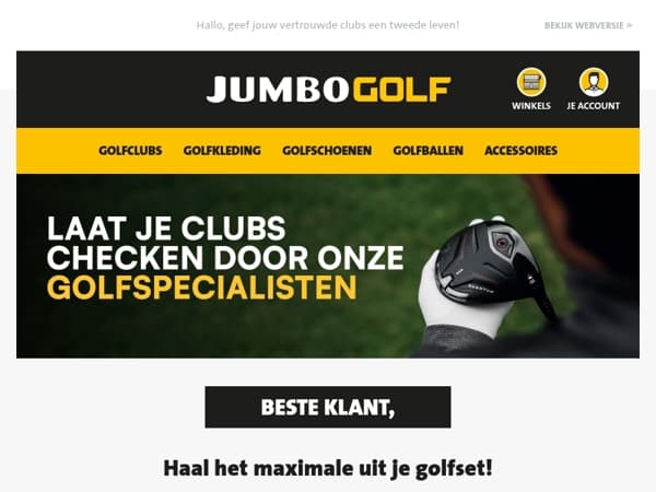 Laat je clubs checken door onze golfspecialisten