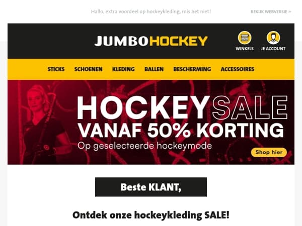 Ontdek onze hockeykleding SALE