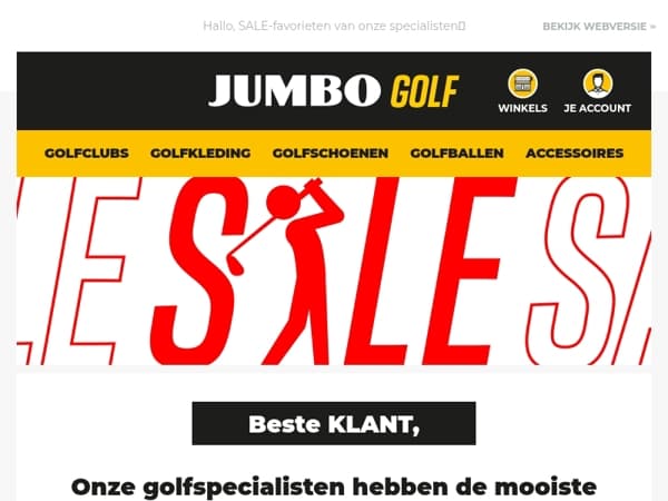 Onze golfspecialisten hebben de mooiste SALE-items alvast voor je geselecteerd.