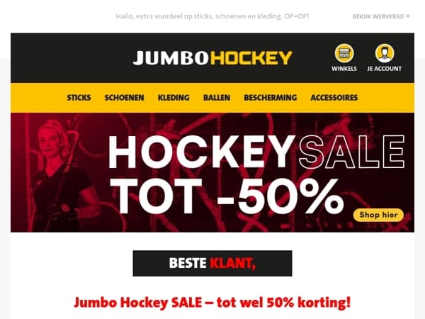 Jumbo Hockey SALE – tot wel 50% korting!