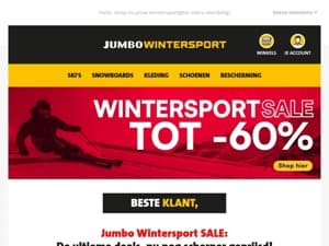 Jumbo Wintersport SALE: De ultieme deals, nu nog scherper geprijsd!