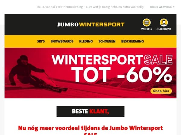 Nu nóg meer voordeel tijdens de Jumbo Wintersport SALE