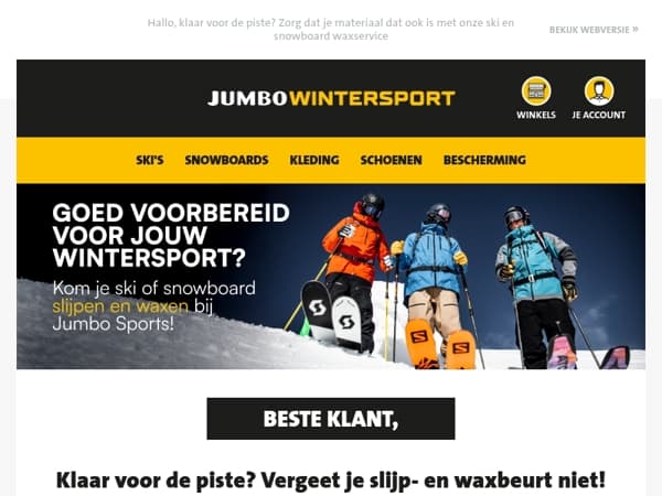 Klaar voor de piste? Vergeet je slijp- en waxbeurt niet