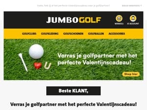 Verras je golfpartner met het perfecte Valentijnscadeau!