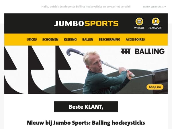 Nieuw bij Jumbo Sports: Balling hockeysticks