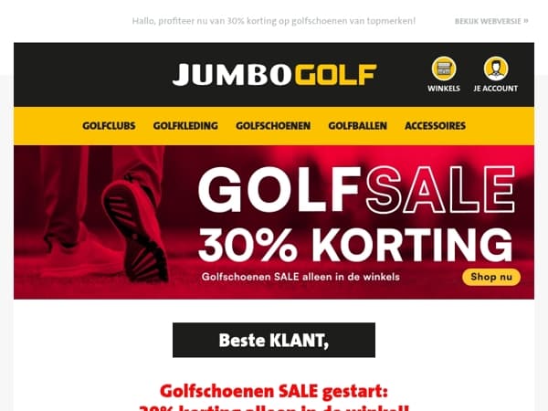 Golfschoenen SALE gestart: 30% korting alleen in de winkel!
