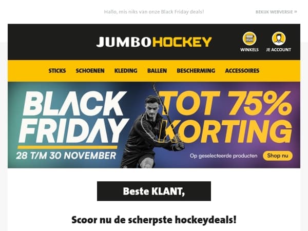 Scoor nu de scherpste hockeydeals!