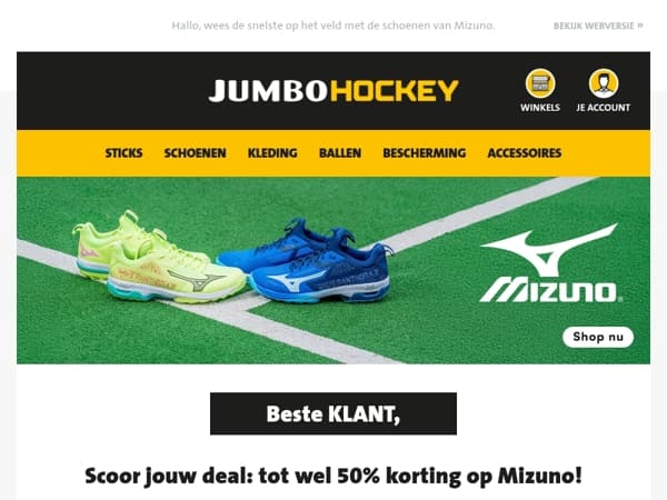 Scoor jouw deal: tot wel 50% korting op Mizuno!