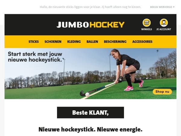 Nieuwe hockeystick. Nieuwe energie.