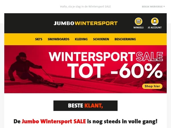De Jumbo Wintersport SALE is nog steeds in volle gang!