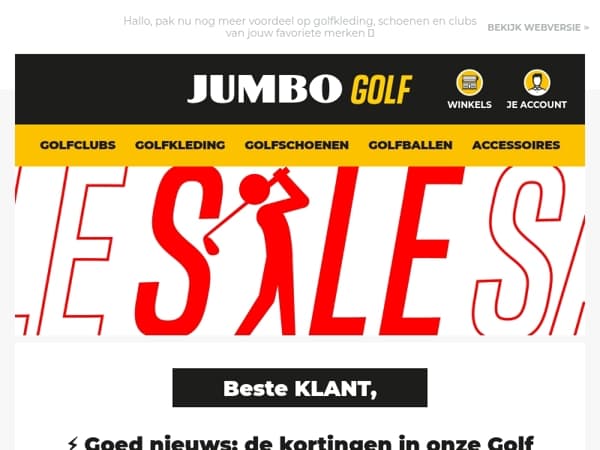 ⚡ Goed nieuws: de kortingen in onze Golf SALE zijn verhoogd!