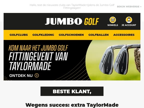 Wegens succes: extra TaylorMade fittingdag in Bunnik! 🏌️‍♂️🔥