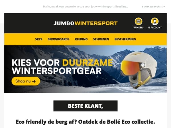 Eco friendly de berg af? Ontdek de Bollé Eco collectie. 