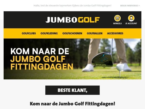 Kom naar de Jumbo Golf Fittingdagen