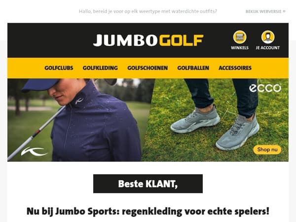Nu bij Jumbo Sports: regenkleding voor echte spelers!