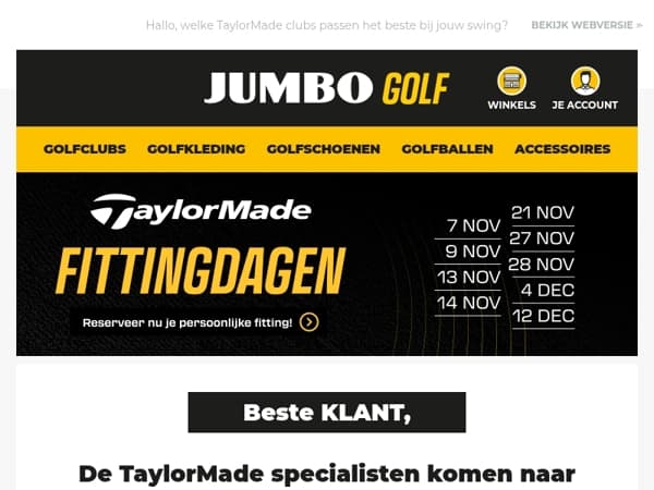 Ontdek jouw ideale clubs tijdens de TaylorMade Fittingdagen! 🏌️