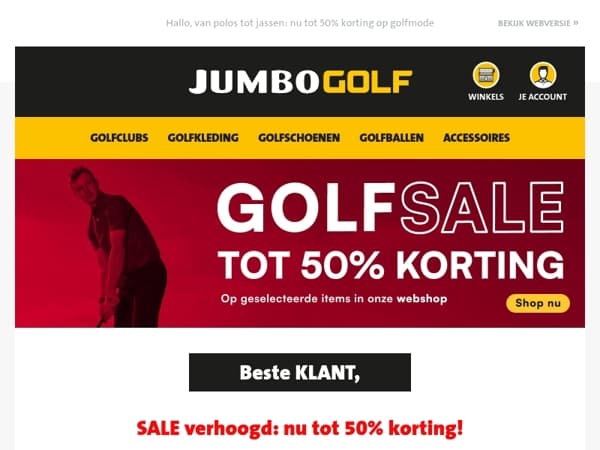 SALE verhoogd: nu tot wel 50% korting!