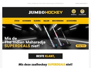 Mis deze zaalhockey SUPERDEALS niet!
