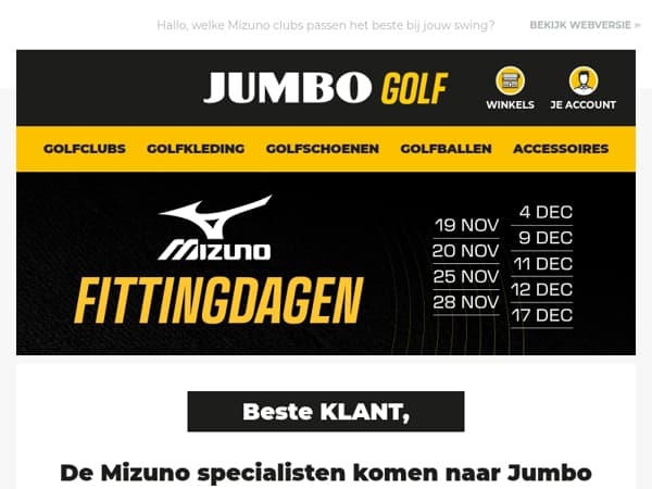 Ontdek jouw ideale clubs tijdens de Mizuno Fittingdagen! 🏌️