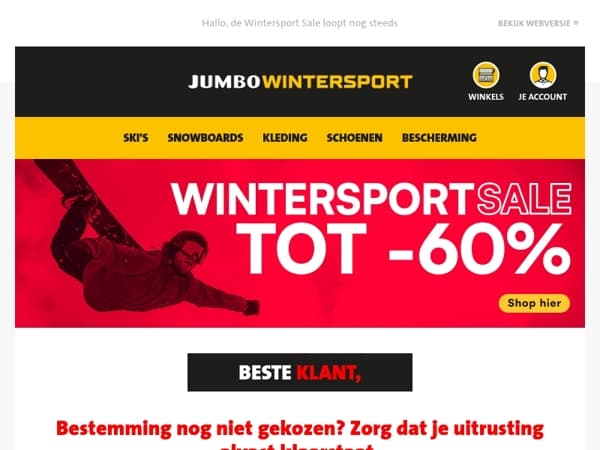 Bestemming nog niet gekozen? Zorg dat je uitrusting alvast klaarstaat.