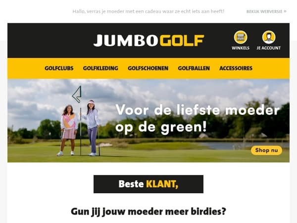 Gun jij jouw moeder meer birdies?