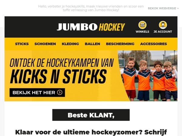 Klaar voor de ultieme hockeyzomer? Schrijf je in voor een Kicks N Sticks Hockeykamp!