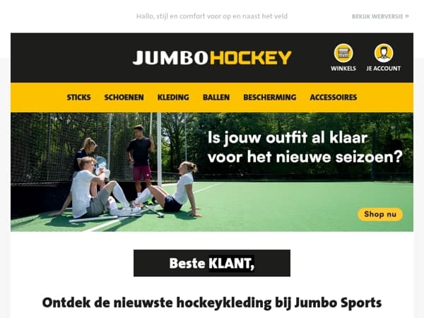 Ontdek de nieuwste hockeykleding bij Jumbo Sports