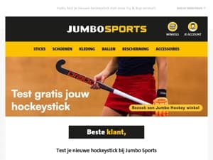 Test je nieuwe hockeystick bij Jumbo Sports