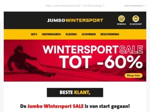 De Jumbo Wintersport SALE is van start gegaan!