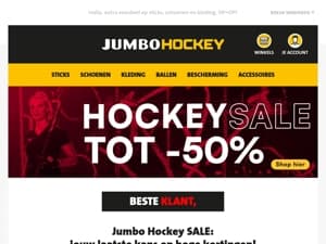Jumbo Hockey SALE: jouw laatste kans op hoge kortingen!