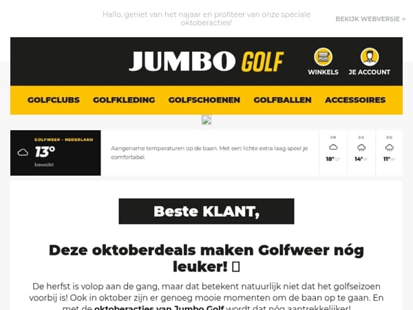 Het is weer Golfweer, mét korting!🏌️